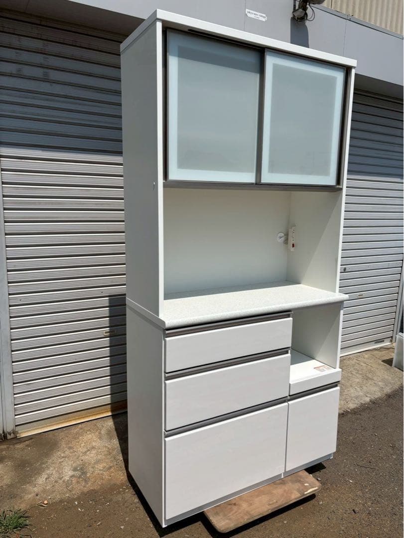 ニトリ キッチンボード 食器棚 アルミナ3 100KB WH