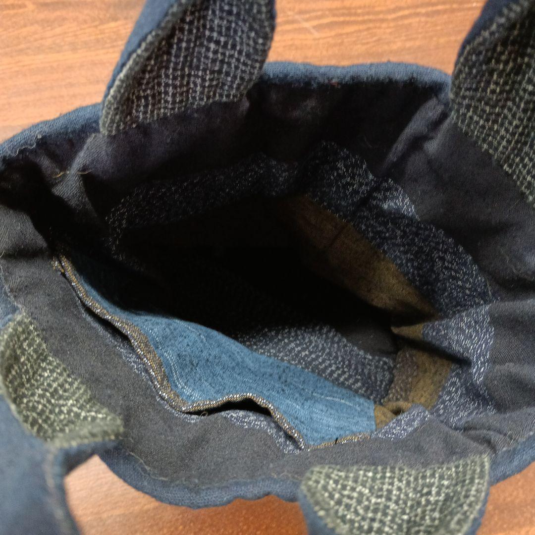 パッチワークバック　ハンドメード　久留米かすり使用　完全手縫い