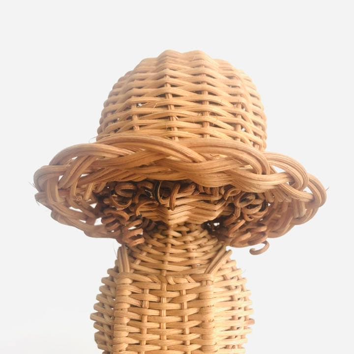 【美品】希少★アンティーク  藤　ラタンドール　ヴィンテージ　バスケット