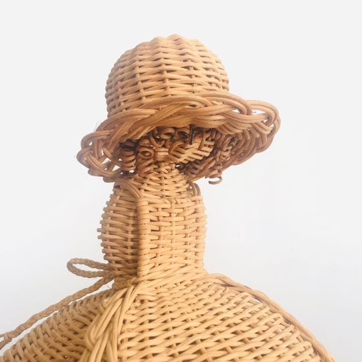 【美品】希少★アンティーク  藤　ラタンドール　ヴィンテージ　バスケット