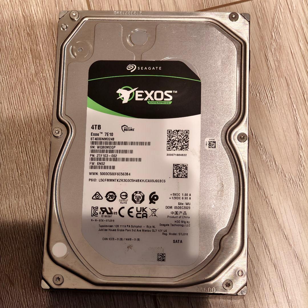 計8tb 1万時間↓ SeagateExos 7E10 4TB×2 台数調整〇
