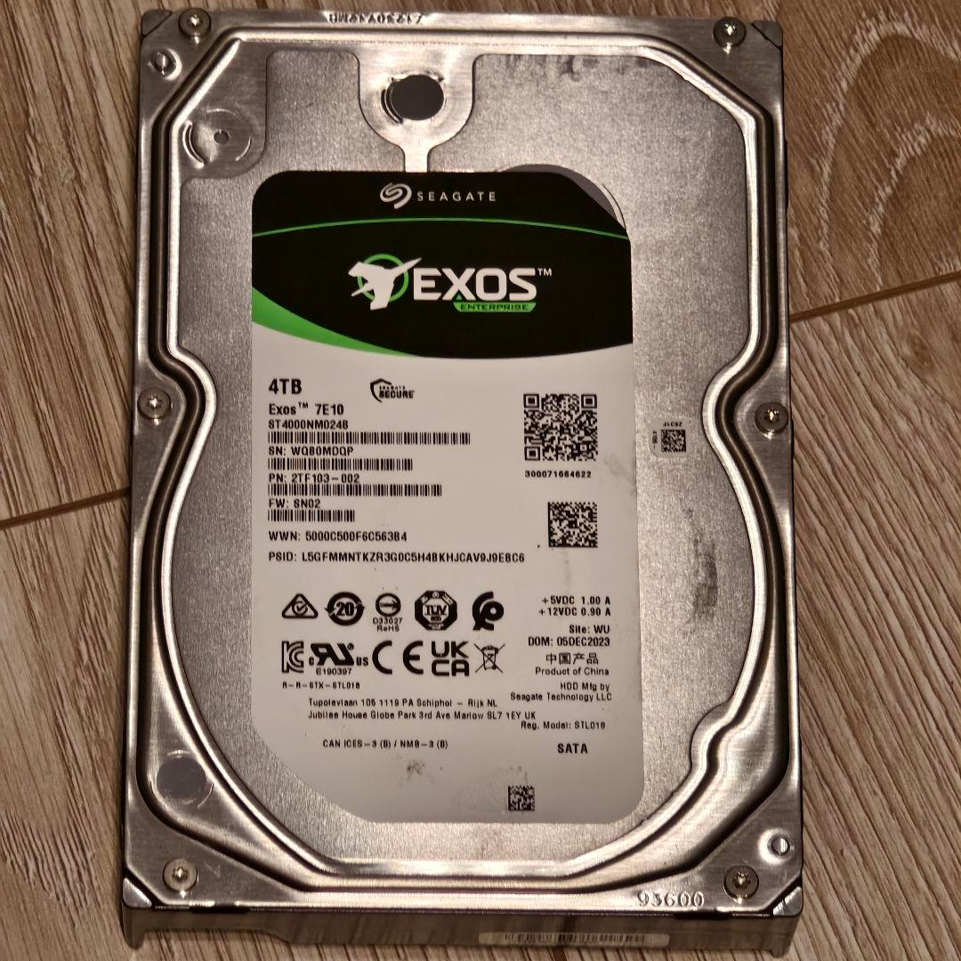 計8tb 1万時間↓ SeagateExos 7E10 4TB×2 台数調整〇
