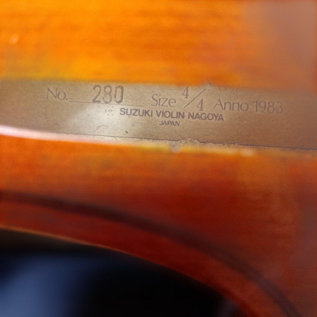 スズキバイオリン♥4/4サイズ♥品番280♥弓、ケ―ス、松脂付き