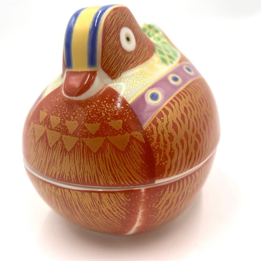 【特別価格】【在庫2】【新品】有田焼幸楽窯　錦琳派おしどり蓋物雄雌セット　縁起物