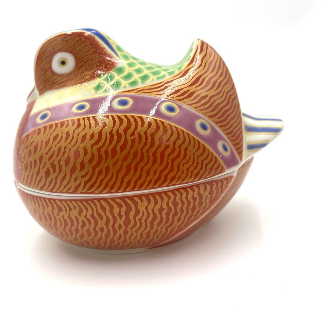 【特別価格】【在庫2】【新品】有田焼幸楽窯　錦琳派おしどり蓋物雄雌セット　縁起物