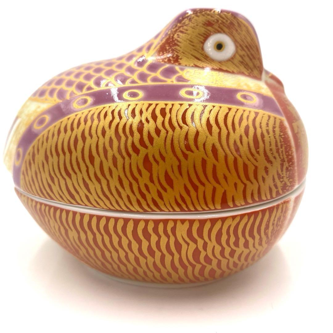 【特別価格】【在庫2】【新品】有田焼幸楽窯　錦琳派おしどり蓋物雄雌セット　縁起物