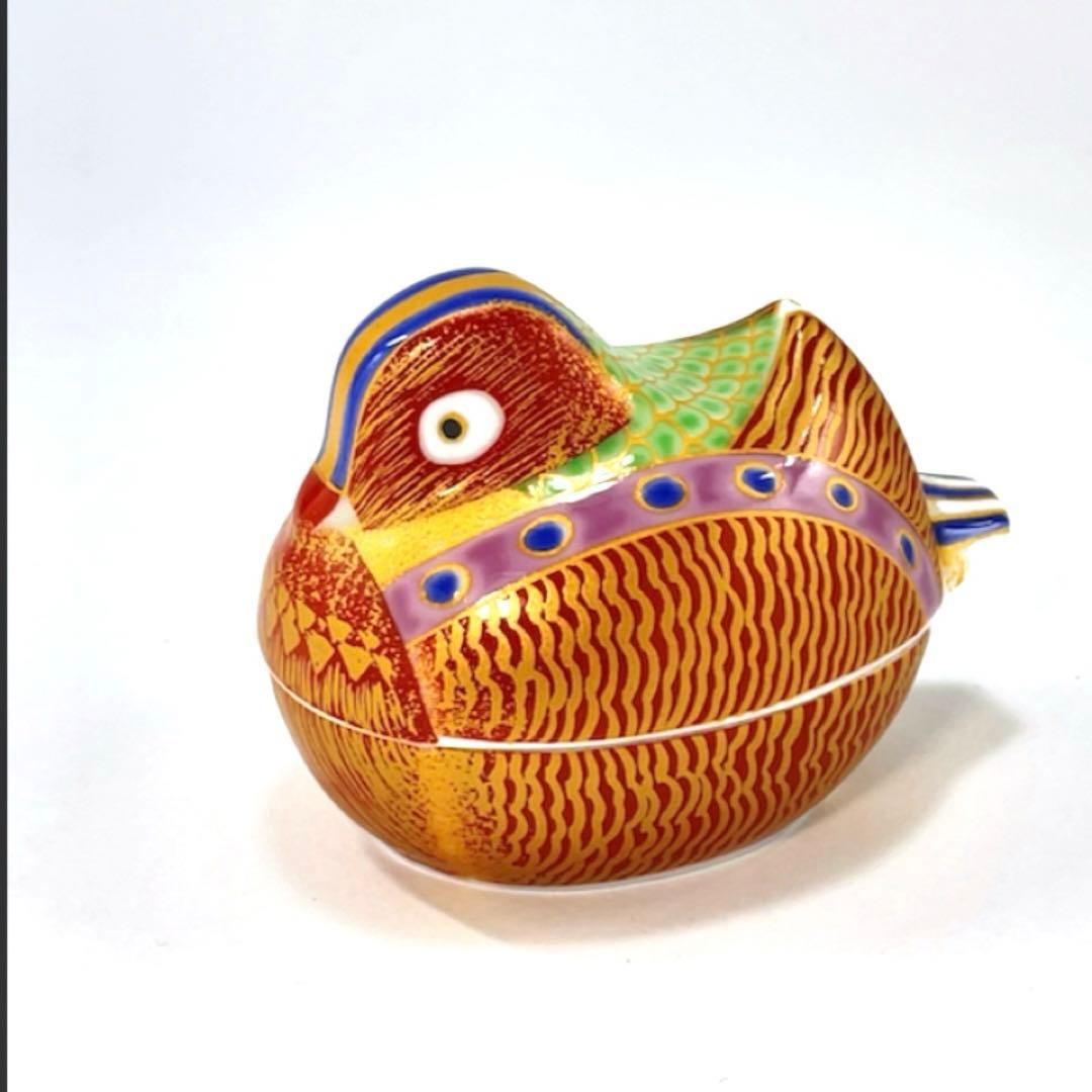 【特別価格】【在庫2】【新品】有田焼幸楽窯　錦琳派おしどり蓋物雄雌セット　縁起物