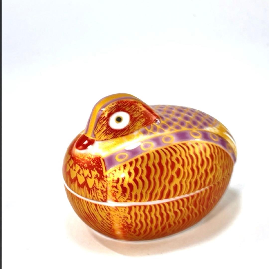 【特別価格】【在庫2】【新品】有田焼幸楽窯　錦琳派おしどり蓋物雄雌セット　縁起物