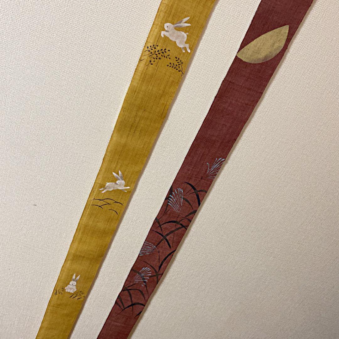 細タペストリー　うさぎ　月とすすき2本セット