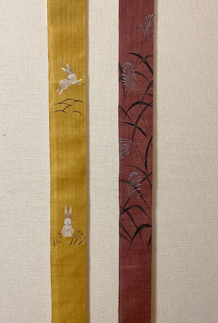 細タペストリー　うさぎ　月とすすき2本セット