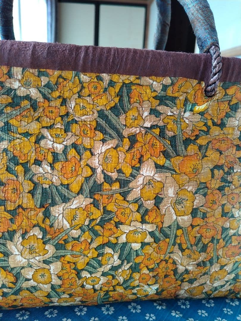 型染め和紙「水仙」一閑張り