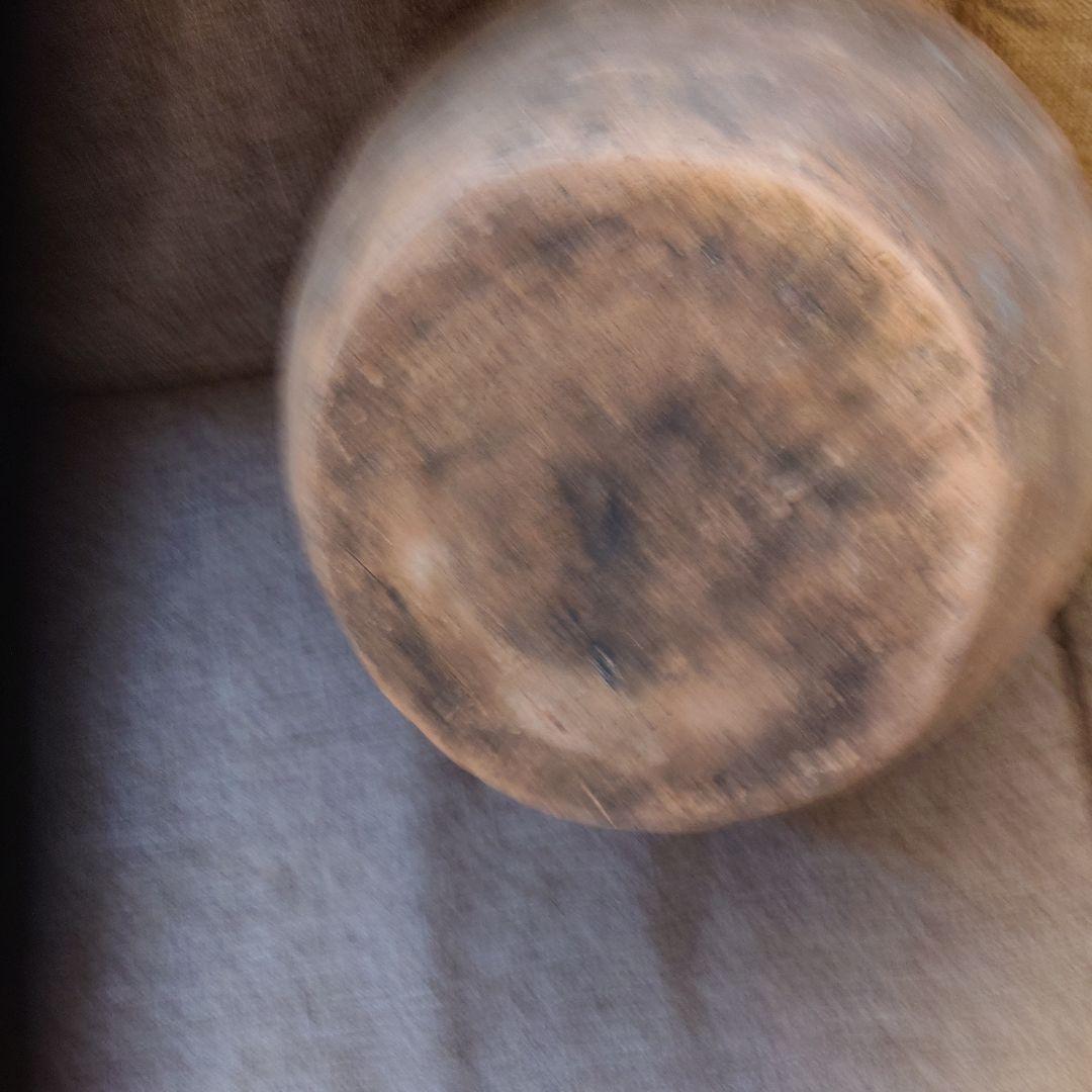 手作り陶器 球形 土色 土器　弥生　縄文　大壺