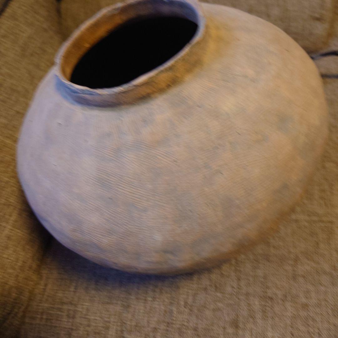 手作り陶器 球形 土色 土器　弥生　縄文　大壺