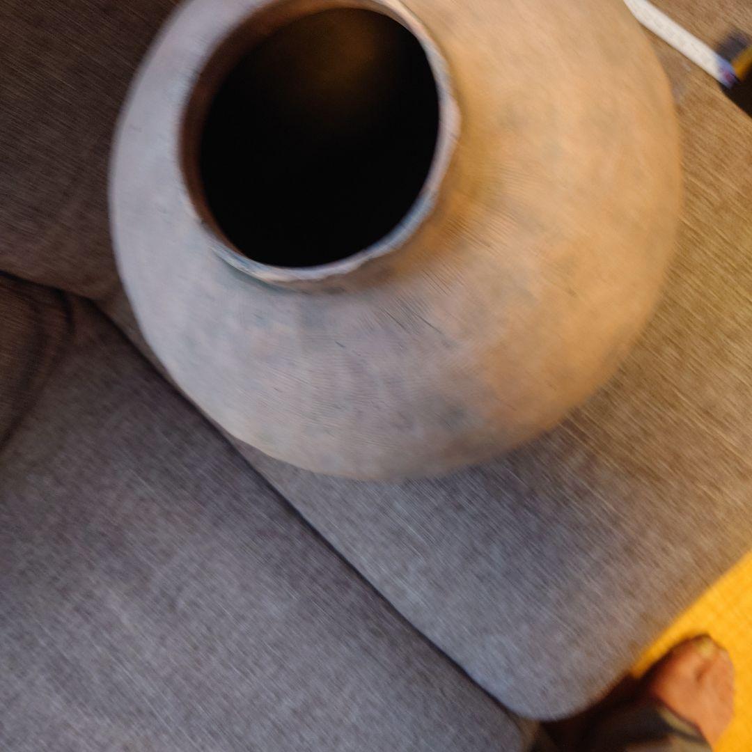 手作り陶器 球形 土色 土器　弥生　縄文　大壺