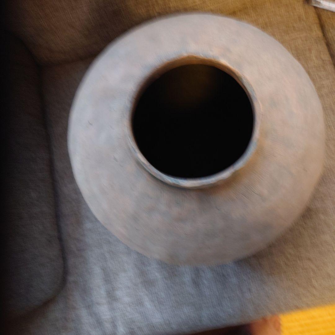 手作り陶器 球形 土色 土器　弥生　縄文　大壺