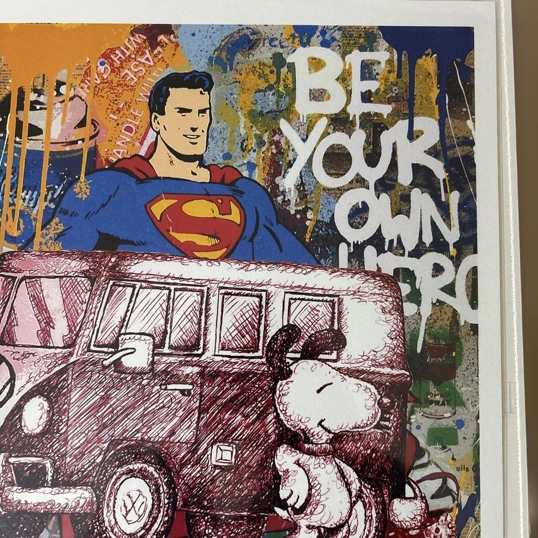 DEATH NYC スーパーマンとスヌーピー アート Rare 10/100
