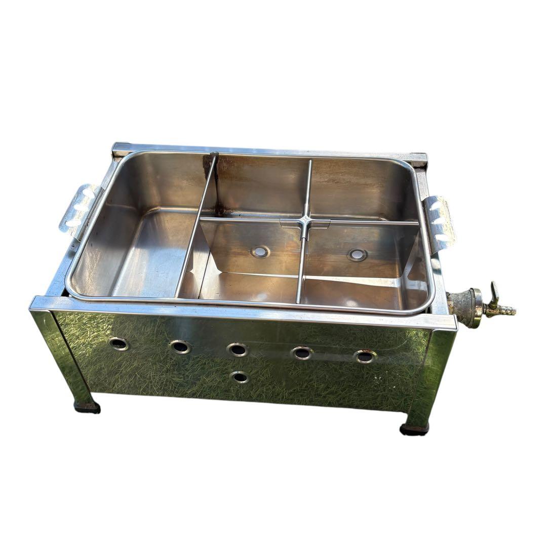 おでん鍋　ステンレス製　都市ガス　業務用　蓋付き　仕切り付き