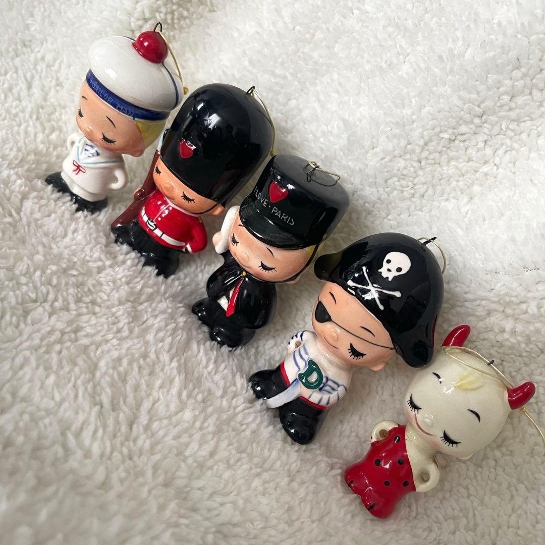 内藤ルネ　オーナメント　5点セット　オブジェ　フィギュア　昭和レトロ　RUNE