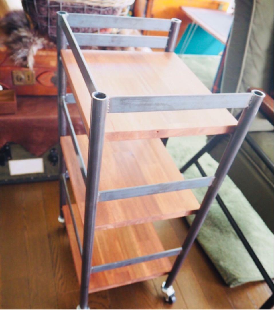 アイアン家具　キャスターラック　移動シェルフ   チェスト　男前　モダン