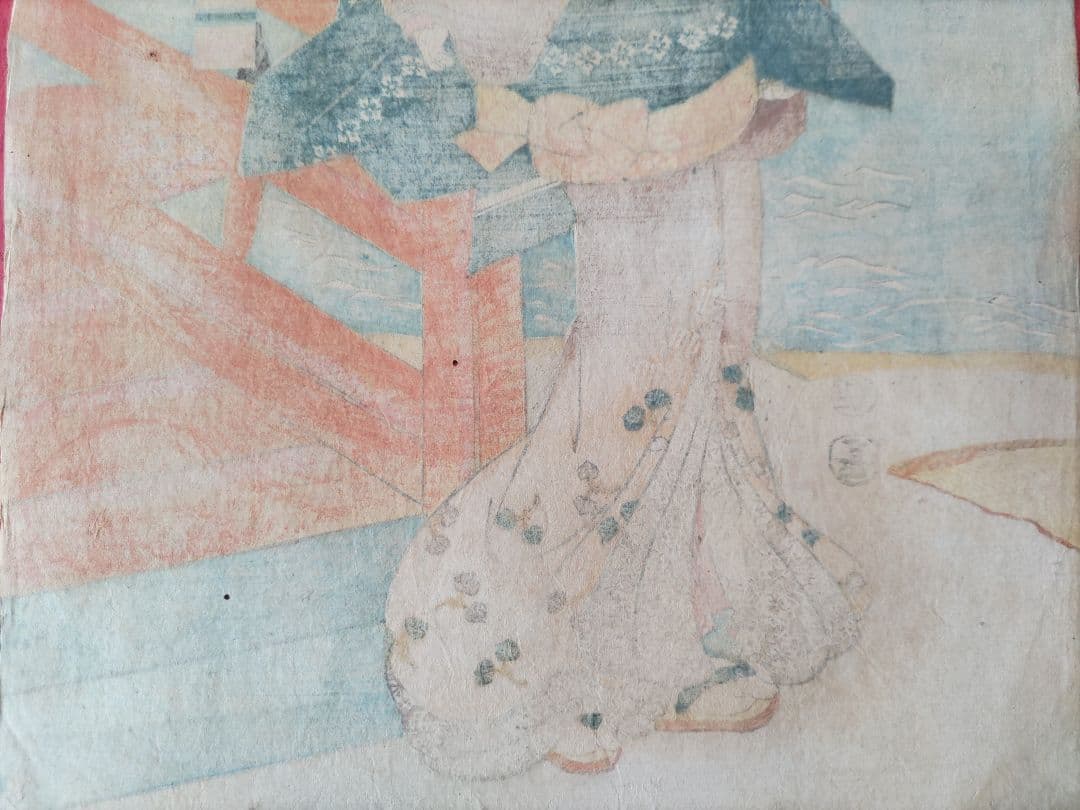 真作 歌川国芳 木版画 役者気取贔屓びいき 浮世絵 江戸期 天保11年 当時物