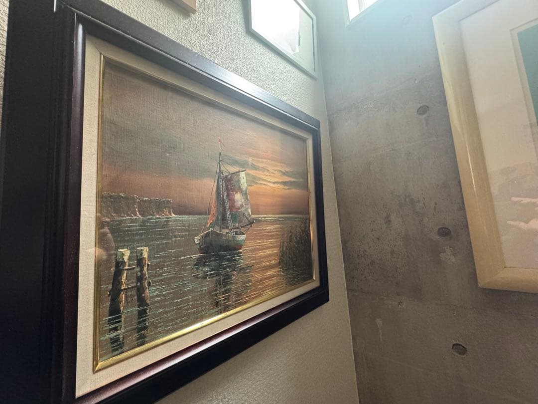 【真作】イタリア人画家 C. Conti 油彩画 F8号「ヴェネツィアの夕暮れ」