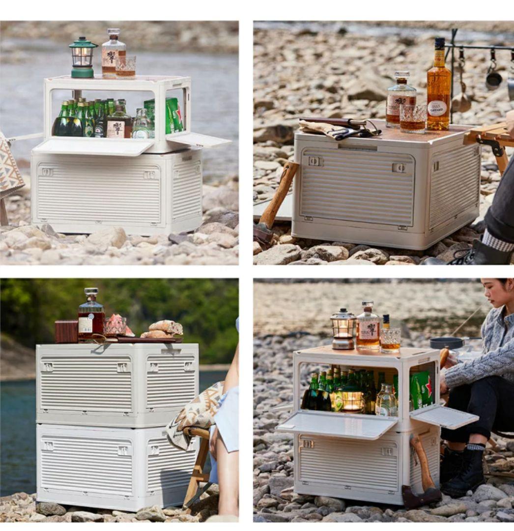 折りたたみ収納ボックス コンテナボックス キャスター付き大容量 ホワイト 3個