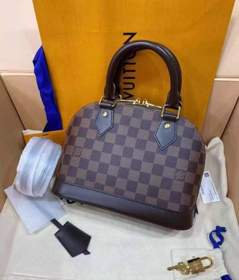 美品 ダミエ ハンドバッグ チェッカー柄ショルダーバッグ