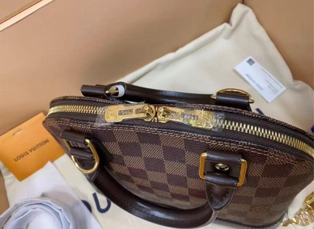 美品 ダミエ ハンドバッグ チェッカー柄ショルダーバッグ