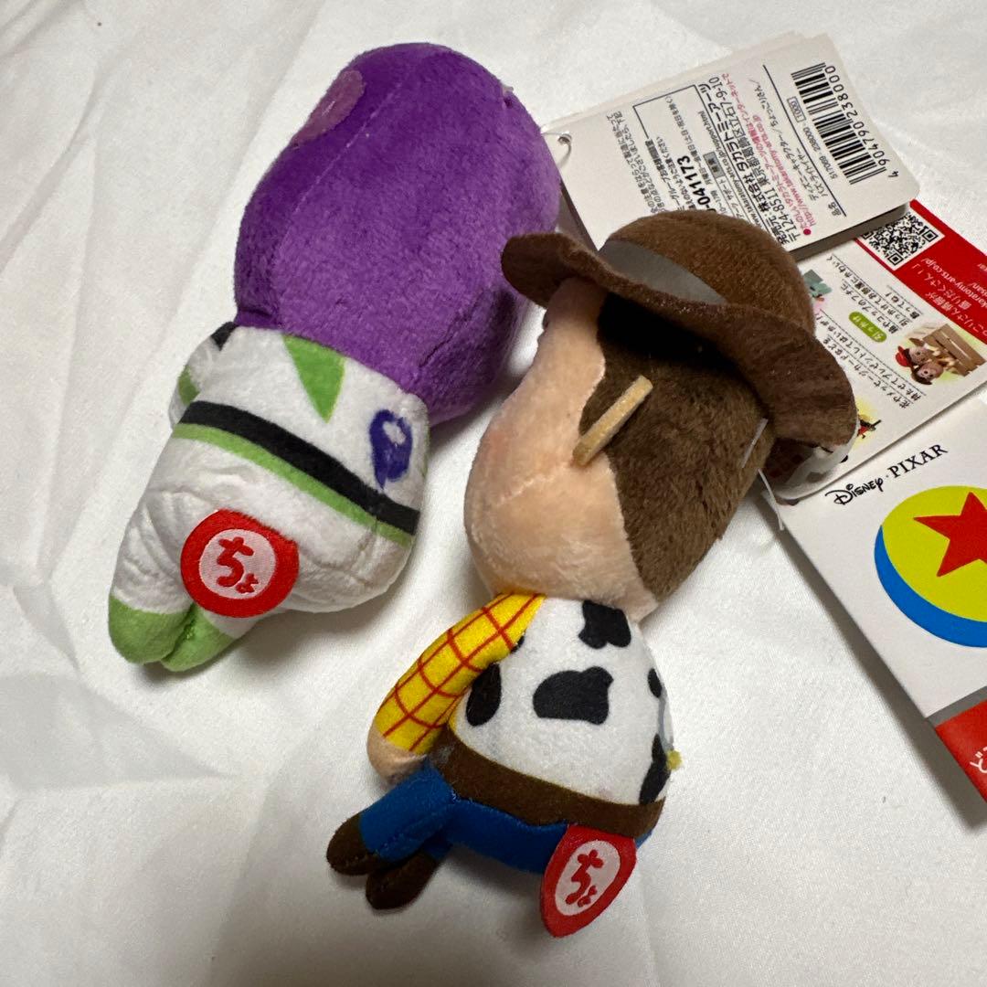 希少　19年製　ディズニー　【ウッディ、バズ】ちょっこりさん ぬいぐるみ14cm