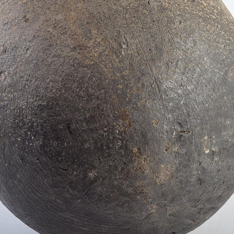 朝鮮美術　須恵器　新羅土器　新羅無細土　双耳壷　丸輪台・時代箱付　M　R9557