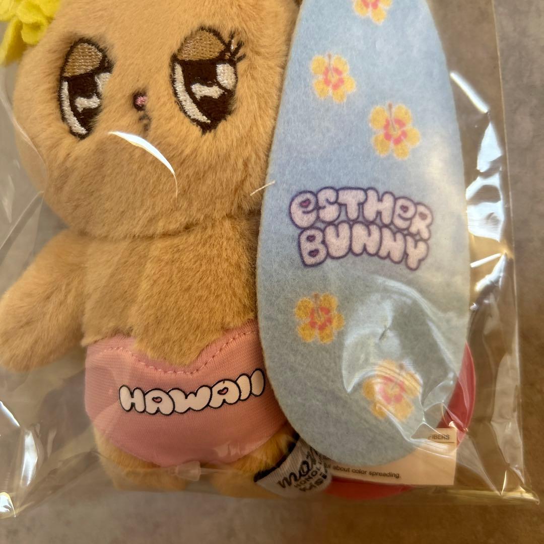 新品未使用 ハワイ限定 日焼けエスターバニー ぬいぐるみキーホルダー