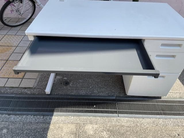 ホワイト L字型デスク 引き出し3つ