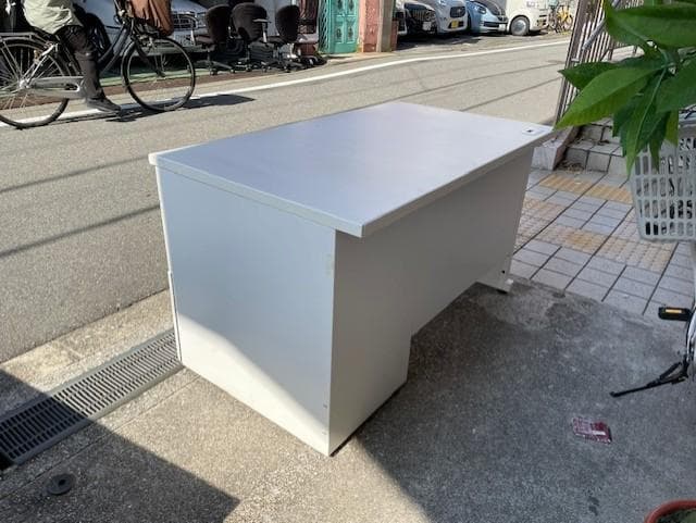 ホワイト L字型デスク 引き出し3つ