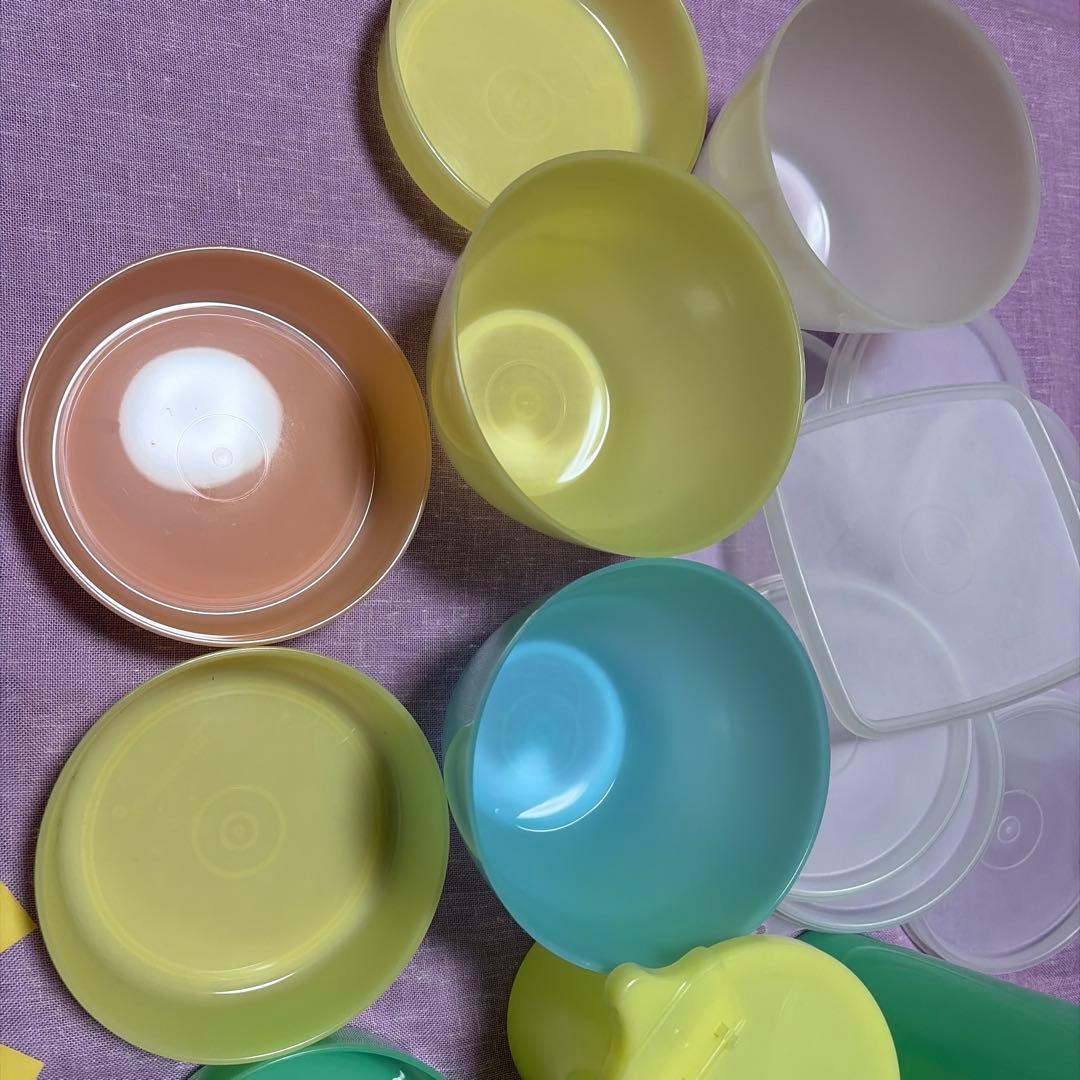 カラフル食品保存容器セット　19ヶ＋シール2枚
