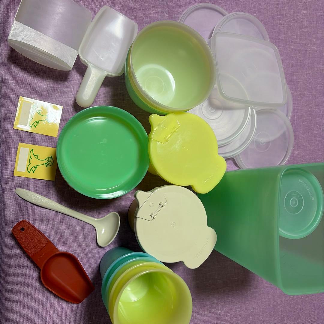 カラフル食品保存容器セット　19ヶ＋シール2枚