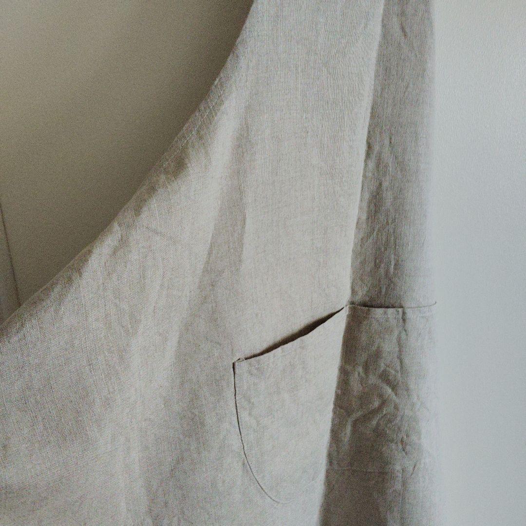 エプロン　麻100%　LIBECOリベコ　ベルギー製 未使用