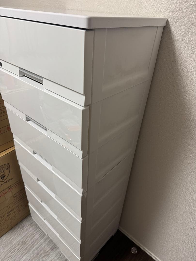 あ*ん様 ニトリ FITS ホワイト 7段 プラスチック チェスト
