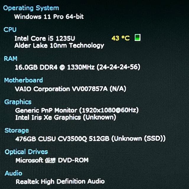 2022《第12世代上級ハイスペック》新品SSD512GB搭載！ VAIO
