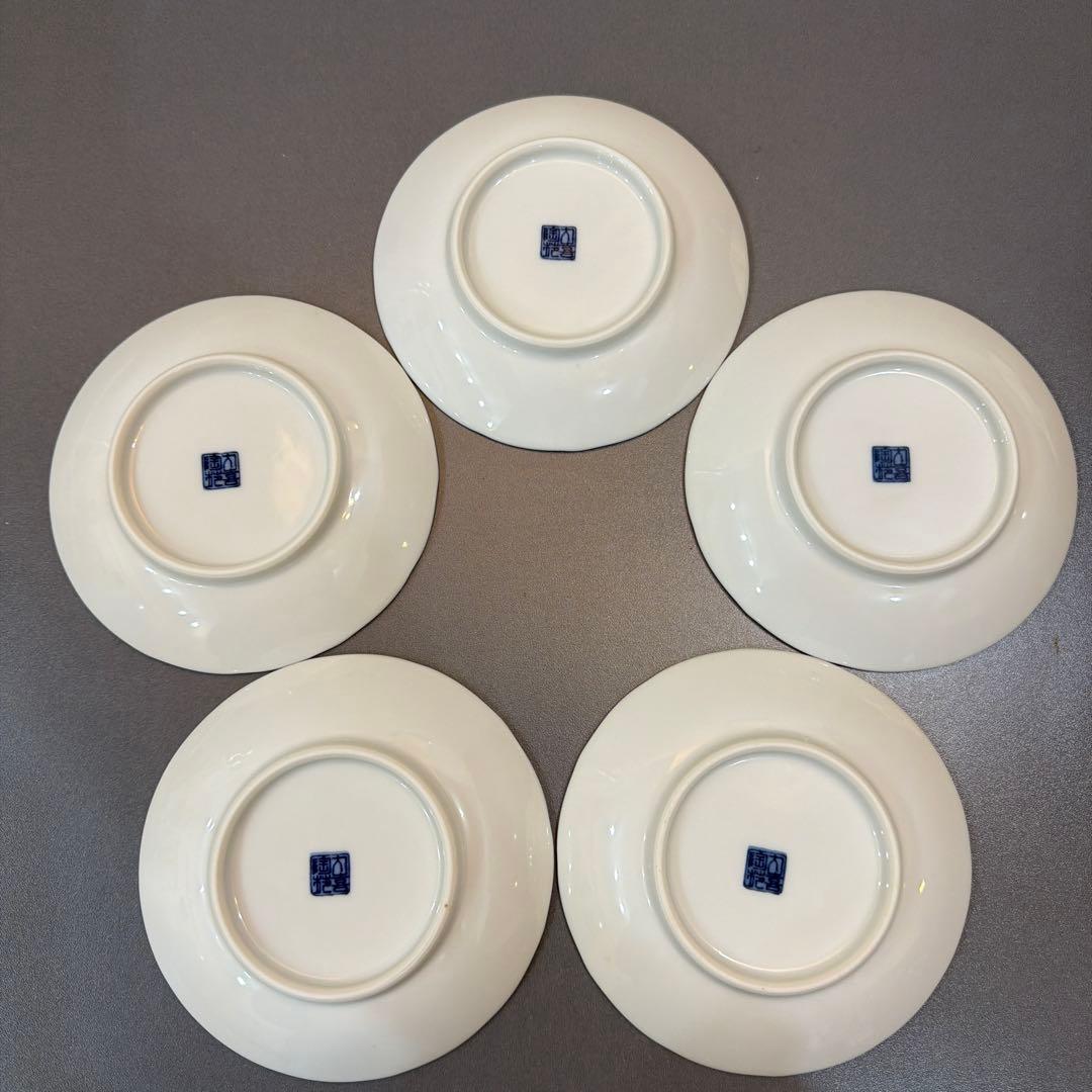 有田焼 丸喜陶苑 大皿1枚 小皿5枚セット 色絵 染錦花鳥 古伊万里 取り皿