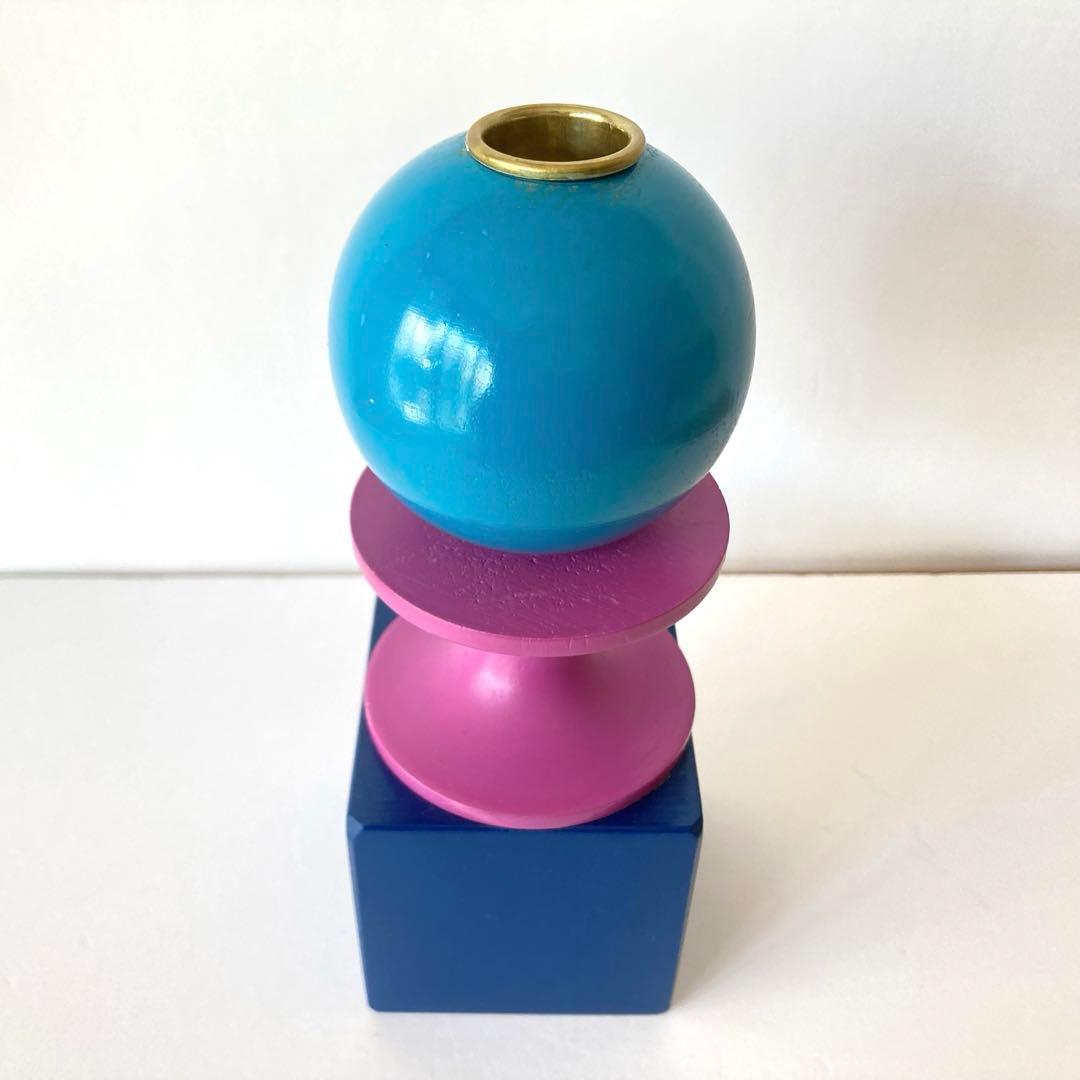 【希少】リサラーソン 木製 キャンドルホルダー パープル