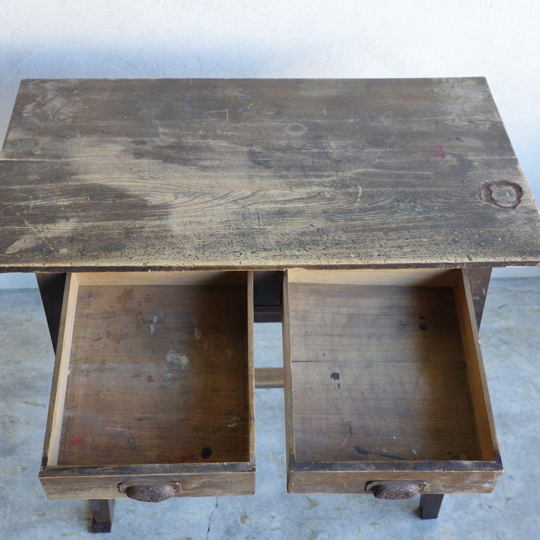 レトロな平机　展示台　作業台　ダイニングテーブル