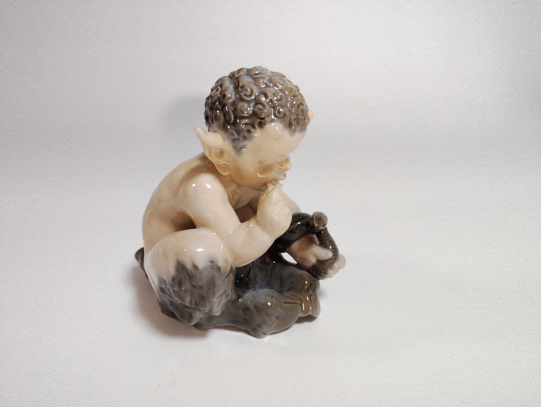 ★欠けなし超美品★ロイヤルコペンハーゲン フィギュリン ファウヌス　牧羊神とヘビ