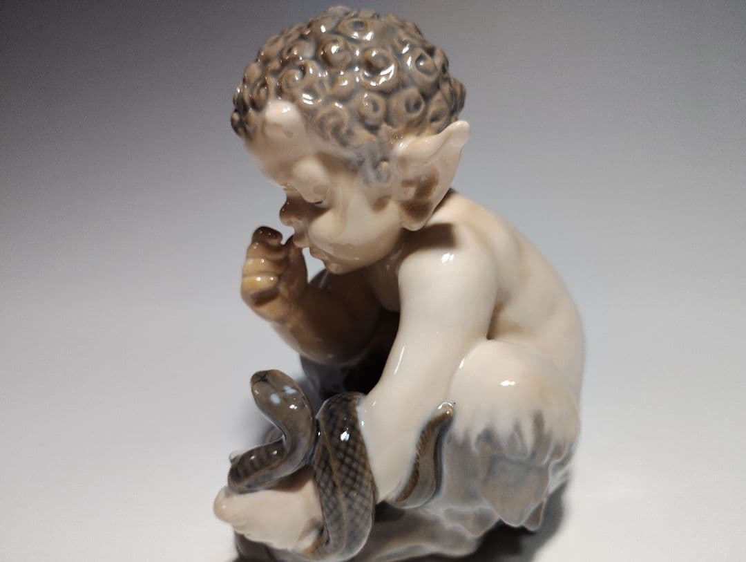 ★欠けなし超美品★ロイヤルコペンハーゲン フィギュリン ファウヌス　牧羊神とヘビ