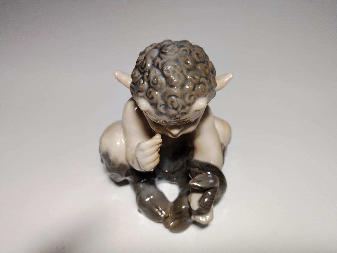 ★欠けなし超美品★ロイヤルコペンハーゲン フィギュリン ファウヌス　牧羊神とヘビ