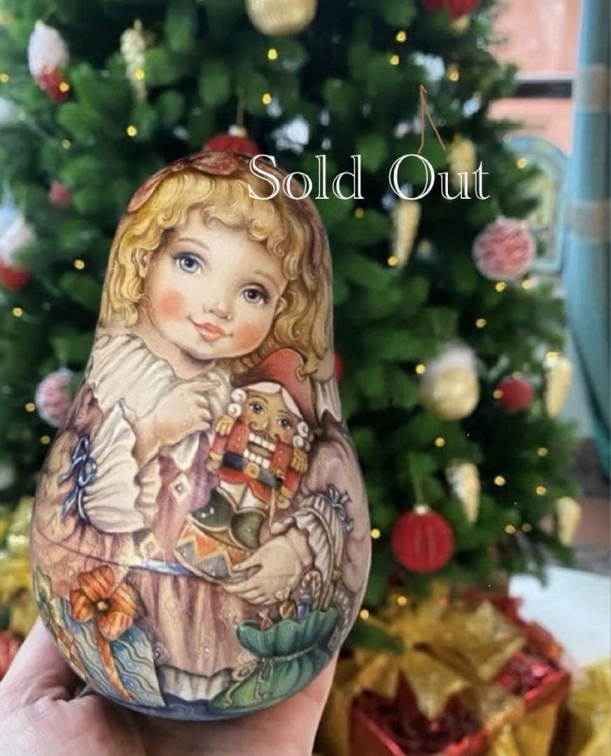 ロシア雑貨☆お起き上がりこぼし♪『冬景色』マトリョーシカ イリーナ作