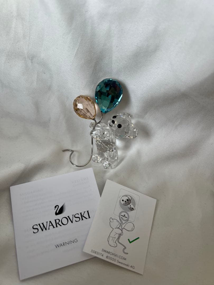 Swarovski クリスタルベア　クマと風船　写真スタンド