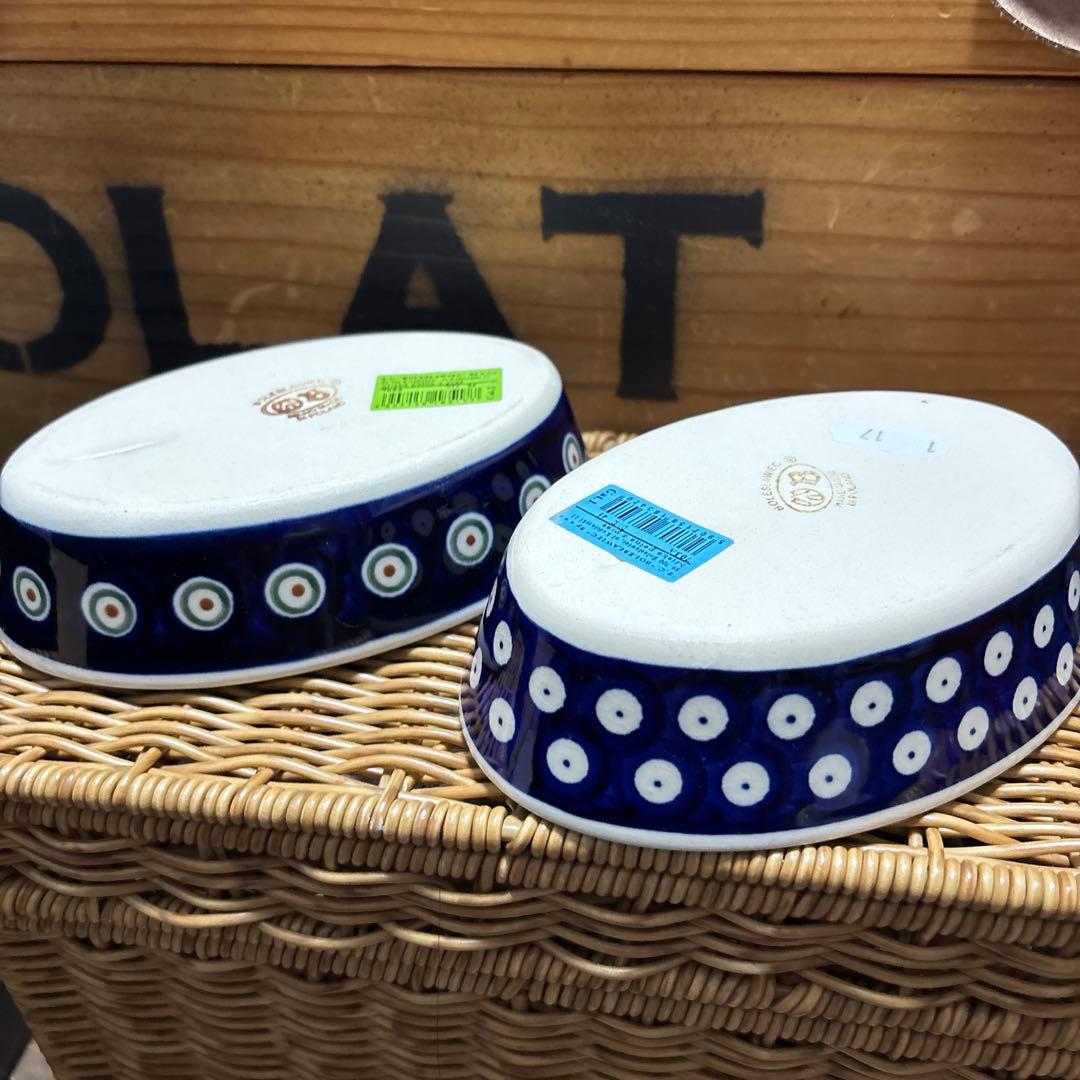 新品⭐︎BOLESLAWIEC オーバル皿　2個