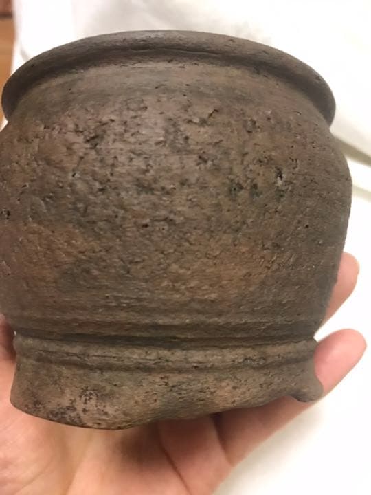 盆栽鉢　おまけ付き超時代のり手捻り焼き締め小品盆栽鉢名工泥珠正文1点物山野草