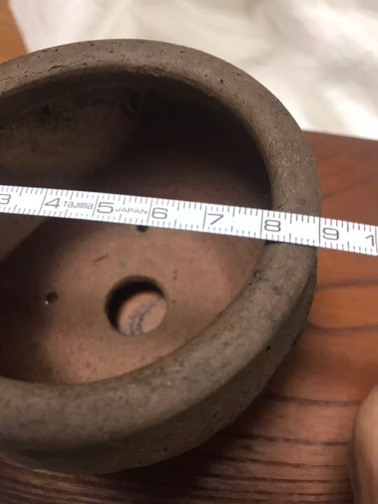 盆栽鉢　おまけ付き超時代のり手捻り焼き締め小品盆栽鉢名工泥珠正文1点物山野草