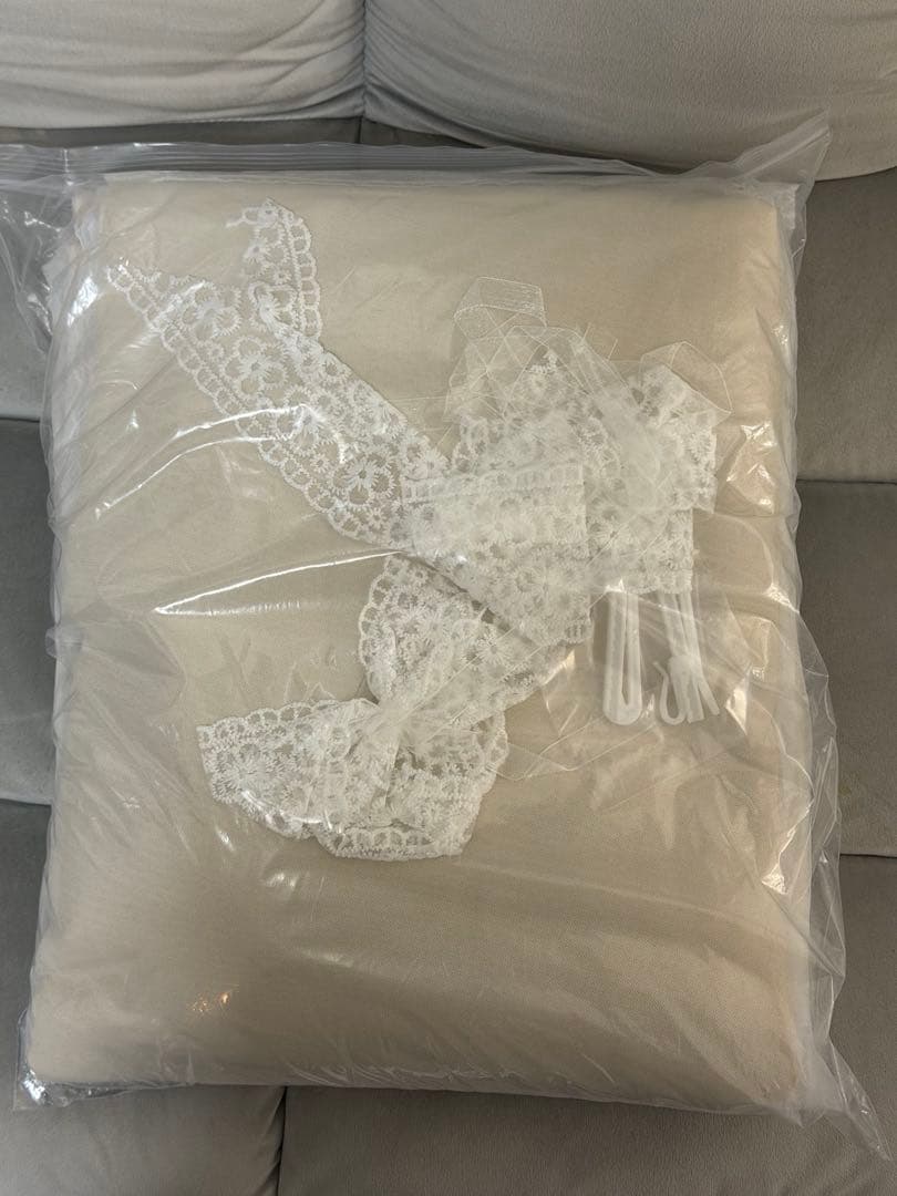 姫系 一体型　ドレープ・レースカーテン　2枚セット